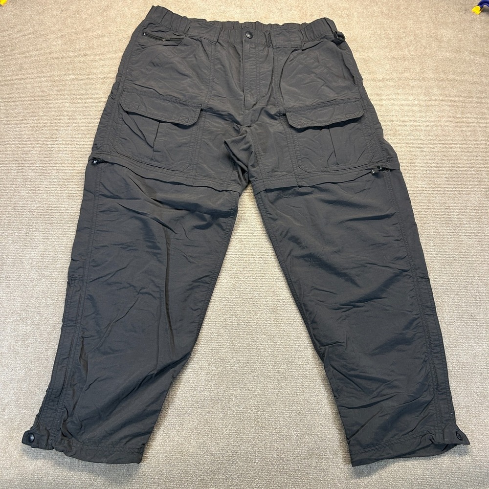 LL Bean Convertible Hiking Cargo Pants Men's L Elastic Waist Nylon Ankle Zip 30"